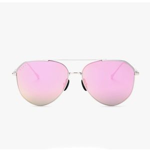 {DIFF Eyewear} Dash - Silver Pink Mirror Polarized Sunglasses - NWT